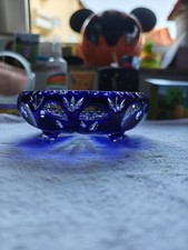 Schale mit Füßen Kobaltblau Überfang Glas Bleikristall Bamberg Nachtmann ?