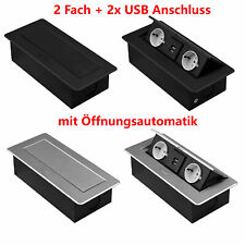 Steckdose 2 Fach + 2x USB Einbausteckdose USB LAN Tischsteckdose  230V