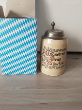 Augustiner Bräu München Krug Steinkrug 0,5L mit Zinndeckel Replikkrug um 1900