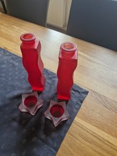Dekoset aus Glas Farbe rot Teelichthalter Glas rot Stern, Deko, Advent
