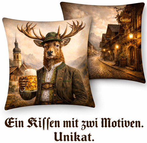 Hirsch kissen bayern tracht - kissen,
