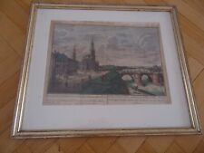 gerahmtes originales koloriertes Guckkastenblatt - Dresden - 18.Jhd