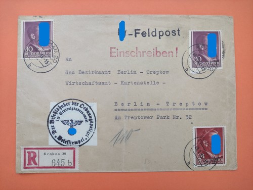 Feldpostbrief einschreiben - feldpostbrief, ss