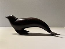 Holz Figur Seehund Holz 70er