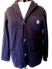 Vintage dunkelblaue Wolljacke