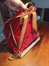 Vintage Wanderrucksack Lederriemen,Metallverstärkt Rucksack alt 70er Jahre  45L