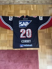 Adler Mannheim Trikot Corbet Gr. XL. Mit Signatur Autogramm Eishockey