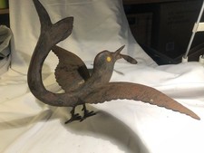 Antik Gartenskulptur Vogel Figur Eisen Garten Rost Eisenfigur Skulptur