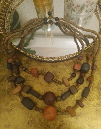 Kette ethno holzperlen - kette,