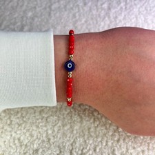 Rotes böses auge armband - rotes,