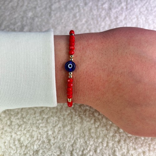 Rotes böses auge armband - rotes,