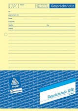 5x Avery Zweckform 1018-5 Gesprächsnotiz A5 gelb 50 Blatt
