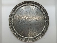 Zinnteller alt - Adrian Zin - 40032 - Vogel und Blumenmotiv - Ø ca. 27,5 cm