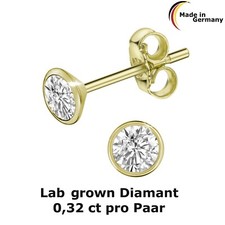 Ohrstecker Lab Grown Diamant 0,32 ct. 585 Gold 1 Paar 3,80 mm NEU 14 Karat