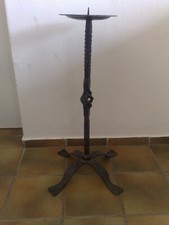 Kerzenständer Kerzenleuchter antik Schmiedeeisen einflammig schwarz H: 74cm.