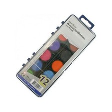 Wasser-Farbkasten Malkasten 21,5 x 8 x 1cm 12 Farben & 1 Pinsel Schule Neu / Ovp
