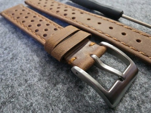 Leder uhrenarmband edelstahl - leder,