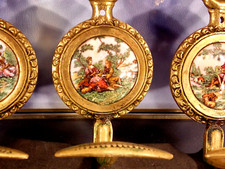 3 antik Wand Messing Kleider