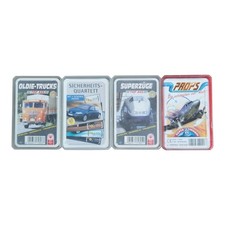 4x Quartett Autos Züge Trucks Flugzeuge Sammlung Komplett