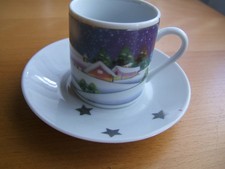 Espressotasse  Weihnachten  Porzellan neu  weiß bunt MT Mokkatasse Gedeck