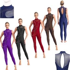 Frauen Jumpsuit Ärmellos Unitards Mock Hals Trikot Lyrisch Bodysuit One Piece