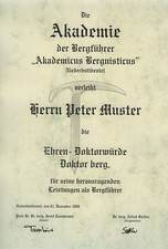 Diplom Urkunde Ehren Doktor