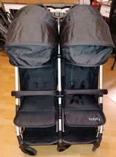 Babify Twin Air Zwillingswagen leicht kompakt Soft Grey Doppelkinderwagen 22 kg