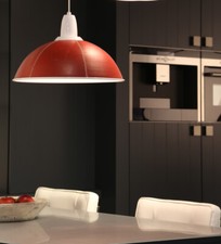 Hängeleuchte Leder Rot Ø44cm