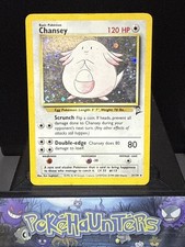 Pokemon Karte Chansey 3/130 Base Set 2 Holo Rare WOTC Swirl Played