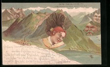 Ansichtskarte Die Rigi, Killingen Nr. 107, Berg mit Gesicht / Berggesichter 