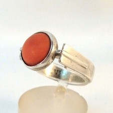 Koralle Ring 835 Silber old silver coral Korallen Ring / BG 848