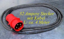 Mennekes 32A DrehstromStecker + 4x2,5mm² Gummikabel Pireflex H07RN-F 4G2,5 Cable
