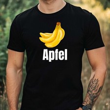 T-Shirt Herren Apfel Banane Witz Motiv Baumwolle Größe XS bis 5XL