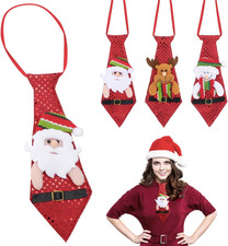 3Pcs Weihnachtskrawatten Lustige Pailletten Santa Schneemann Hirsch Krawatten