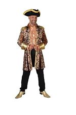 Mantel Brokat Leopard schwarz gold Rokoko Kostüm Herren Karneval Fasching