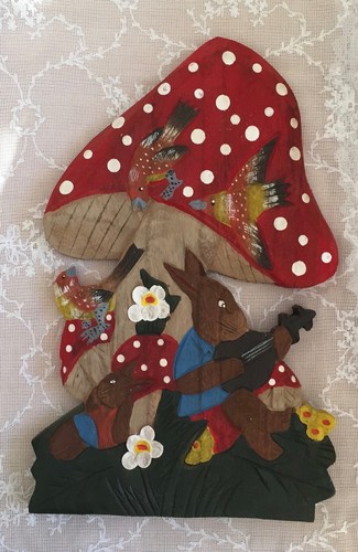 Ostern holzbild hasenvater - ostern,