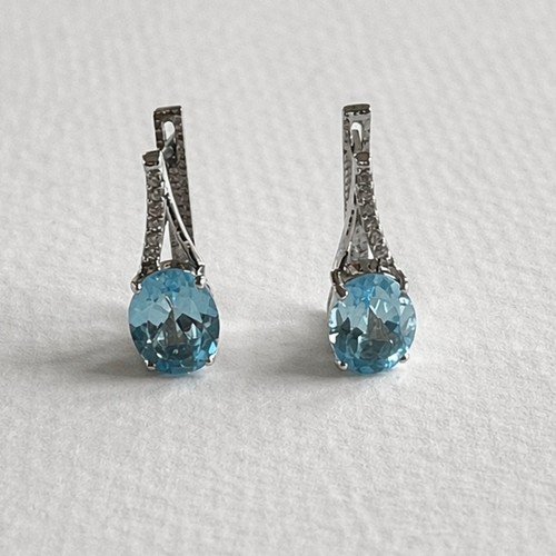 14k weißgold blautopas - 14k,