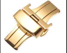 Ersatz Butterfly Faltschließe Edelstahl poliert Uhrenarmband 16, 18, 20, 22 mm