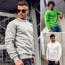Sweatshirt Pullover Langarmshirt Rundhals Sport Men Unifarben Herren BOLF Basic 