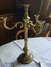 Antiker 2stufiger,3armiger, festlicher Empire Kerzenleuchter Gold Bronze Hö 36cm