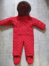 BABY SCHNEEANZUG All in One GERANIUM Fellbesatz Kapuze 3-6 Monate STERNENDESIGN