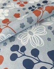 PVC Tischdecke ALAMO grau blau weiß orange Wachstuch • B&L wählbar • abwaschbar