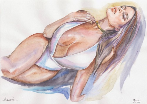 Akt nude naked woman frau - naked,