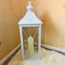 XXL Große Deko Laterne 30x30x90cm Licht Wohnzimmer Weihnachten + GRATIS Kerze