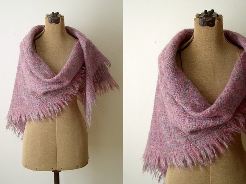 Vintage 70s avoca - shawl, pink