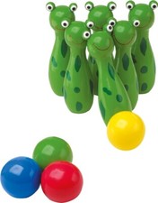 Kegel Frosch, kleines Kegelspiel aus Holz, für Kinder