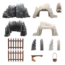 Playmobil Felsen Berg Lückenfüller Ritterburg Fort Kran 3665 3028 4063 Auswahl