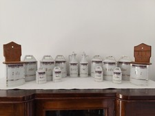 Art Deco Vorratsdosen Porzellan mit Rosen-Dekor, insg. 14 Teile, guter Zustand