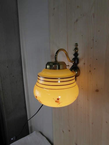 Wandlampe messing glasschirm - messing,