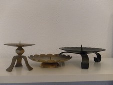 3 St. Kerzenhalter Stumpenkerzenhalter Metall Kerzenständer, Durchm. 8,5-15,5cm